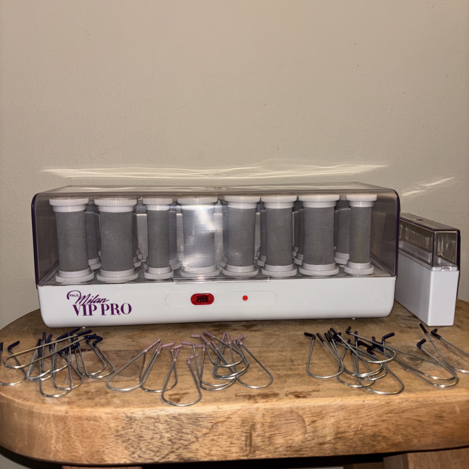 Vintage Paul Milan VIP Pro 24 Hot Rollers Curlers Flocked Velvet Pageant Cheer