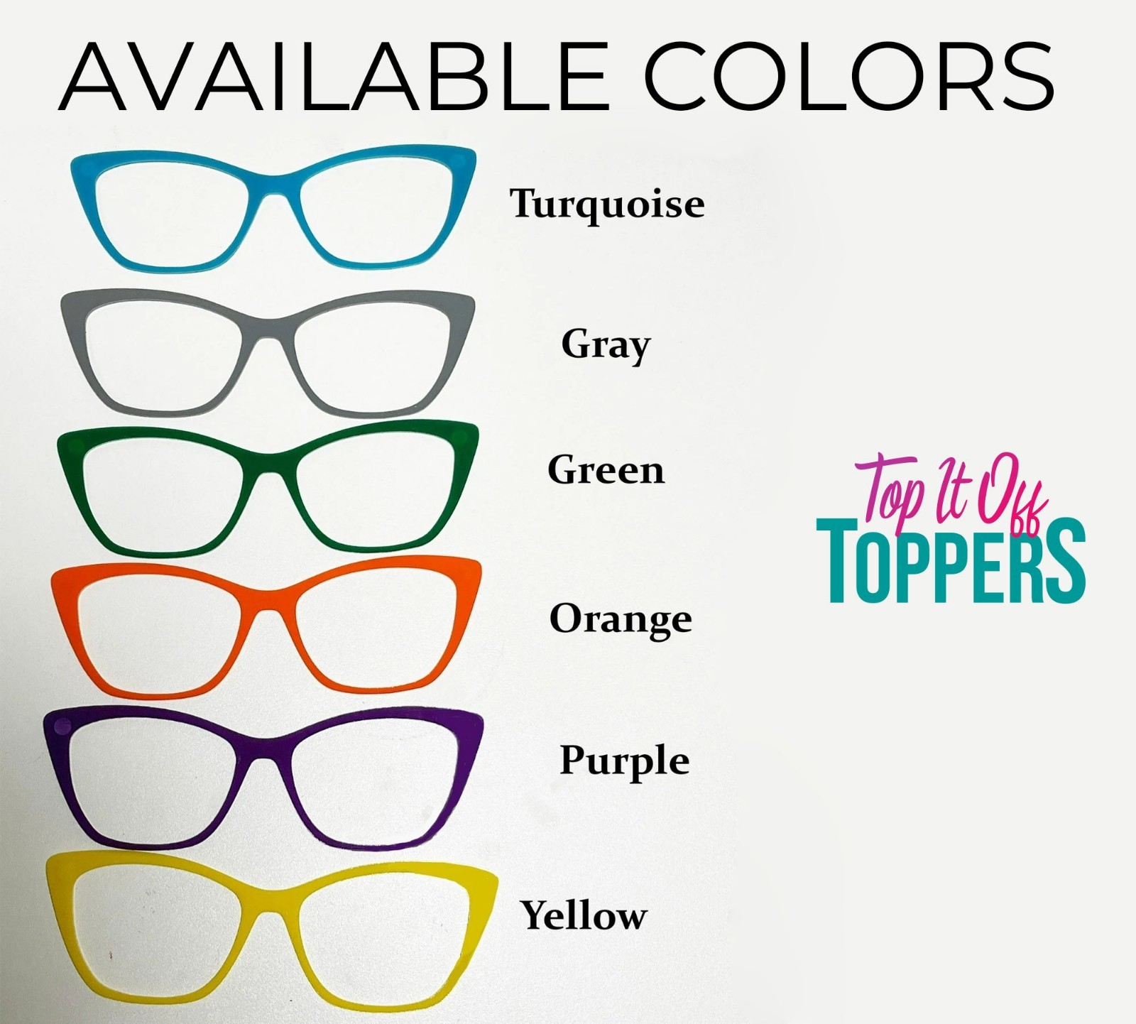 PAIR EYEWEAR COMPATIBLE BLANKS – Solid Color Acrylic Laser Cut Frame Toppers