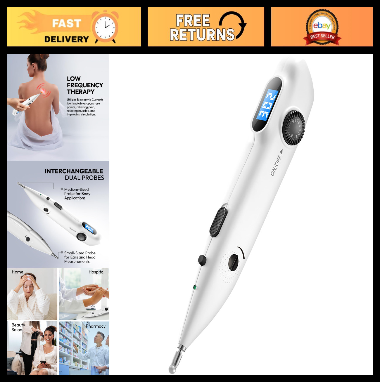 Rechargeable Electronic Acupuncture Meridian Pen – Adjustable Intensity Acupoint