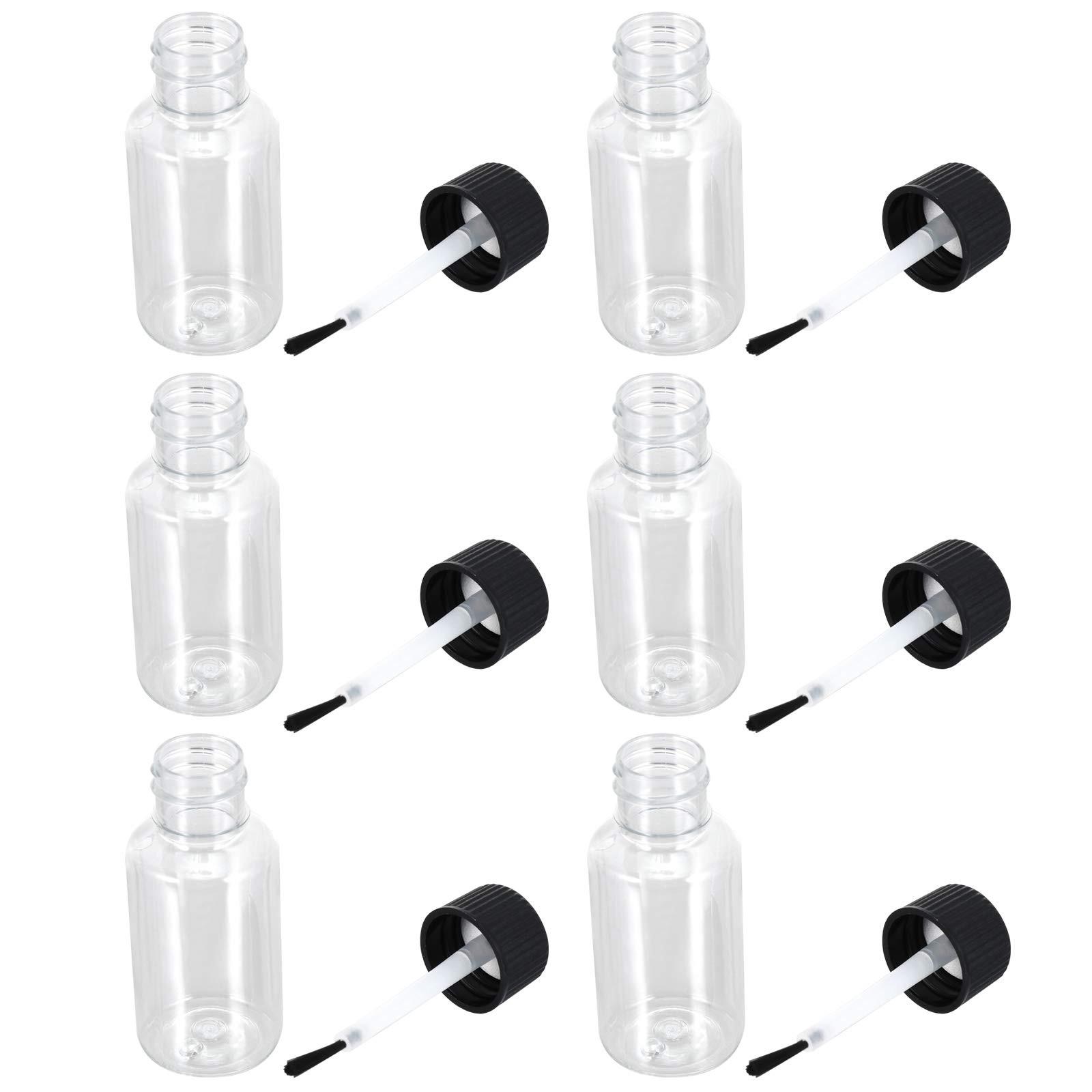 4 Pcs Clear 20ml Empty Refillable Nail Polish Bottles Transparent Glass Nail …