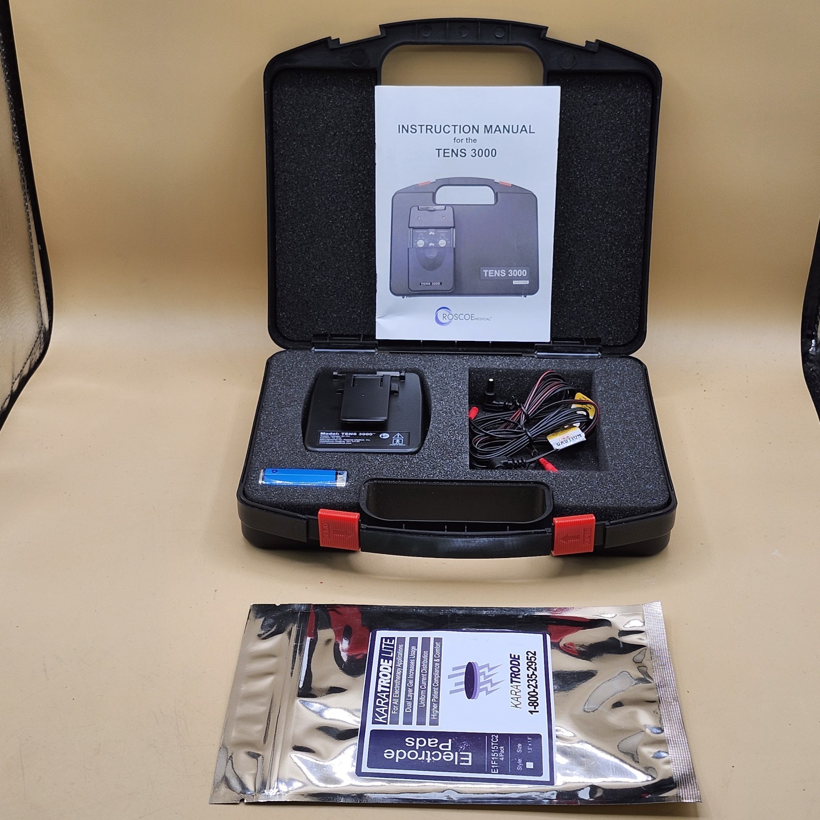 Roscoe TENS 3000 Pain Relief Unit w/ Case & Accessories – Never Used