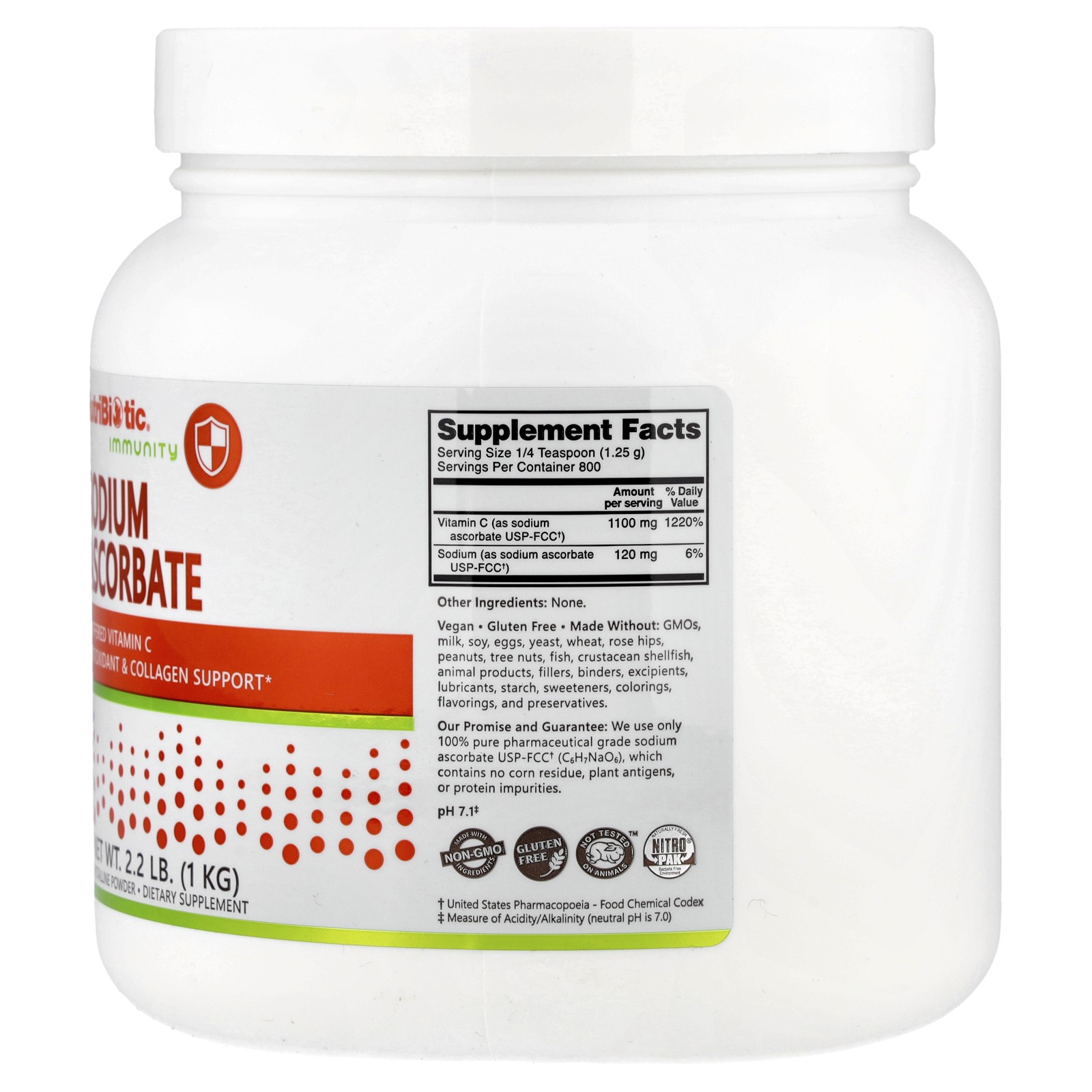 Immunity, Sodium Ascorbate, Crystalline Powder, 2.2 lb (1 kg)