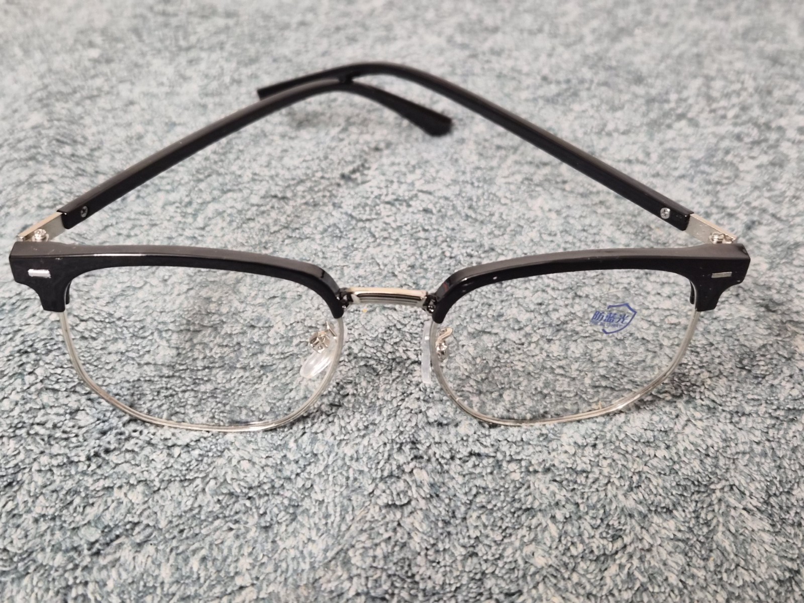 Black Browline Full Rim Eyeglass Frames Unisex Adults Metal/Plastic Solid