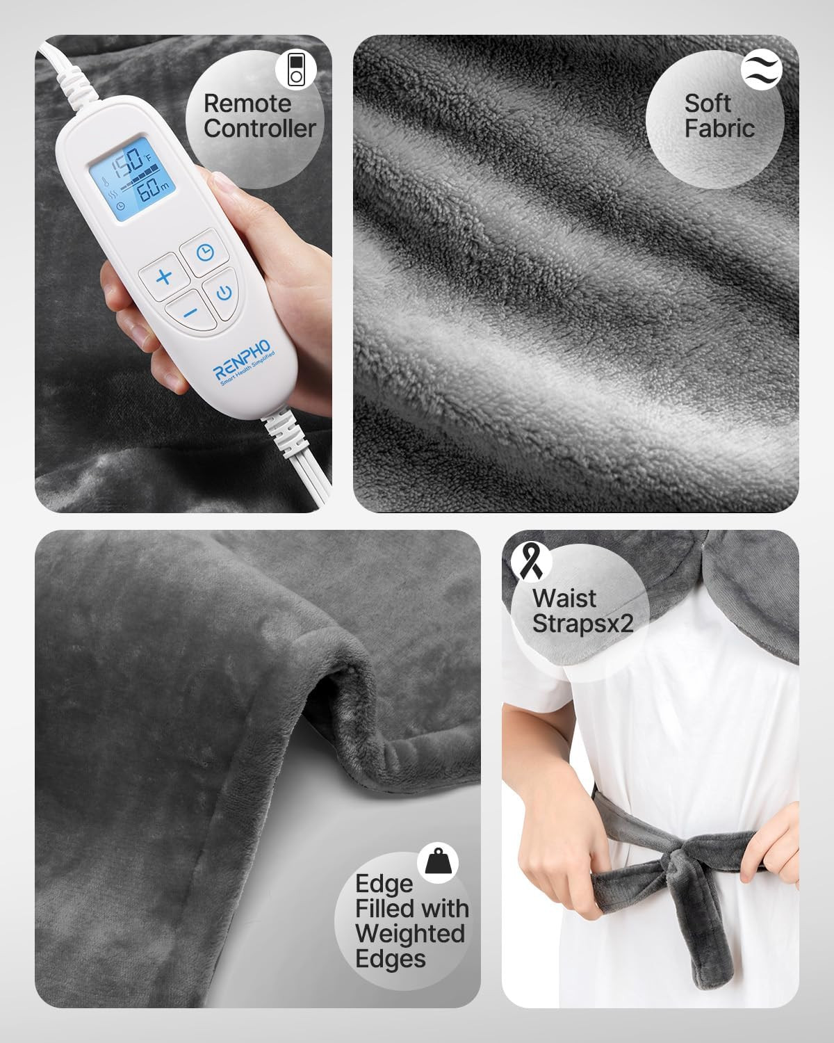 RENPHO Fathers Day Dad Gifts, Electric Heating Pad – 6 Heat Levels for Neck Shou