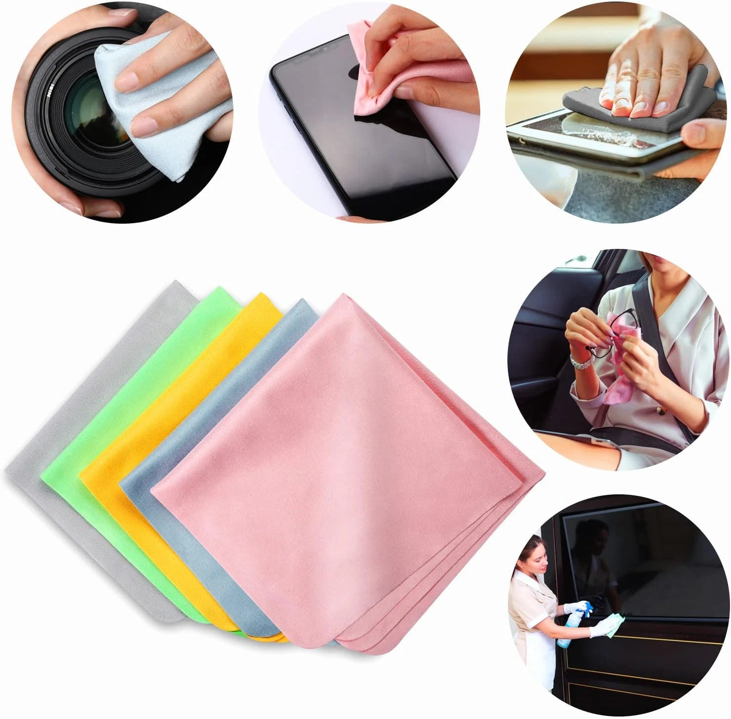 Extra Large Microfiber Cleaning Cloths (12″x 12″) for Eyeglasses, Lens, Glasses,