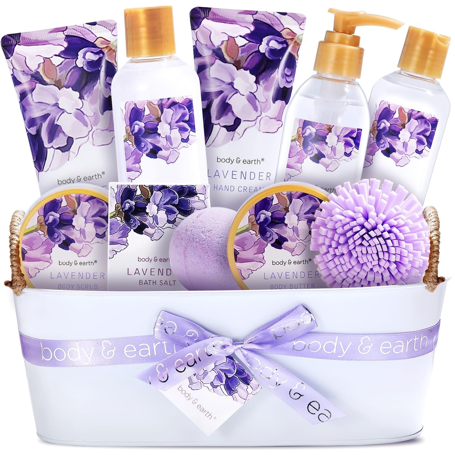 Ultimate Lavender Spa Gift Set – 11 Organic Bath Essentials in Elegant Basket