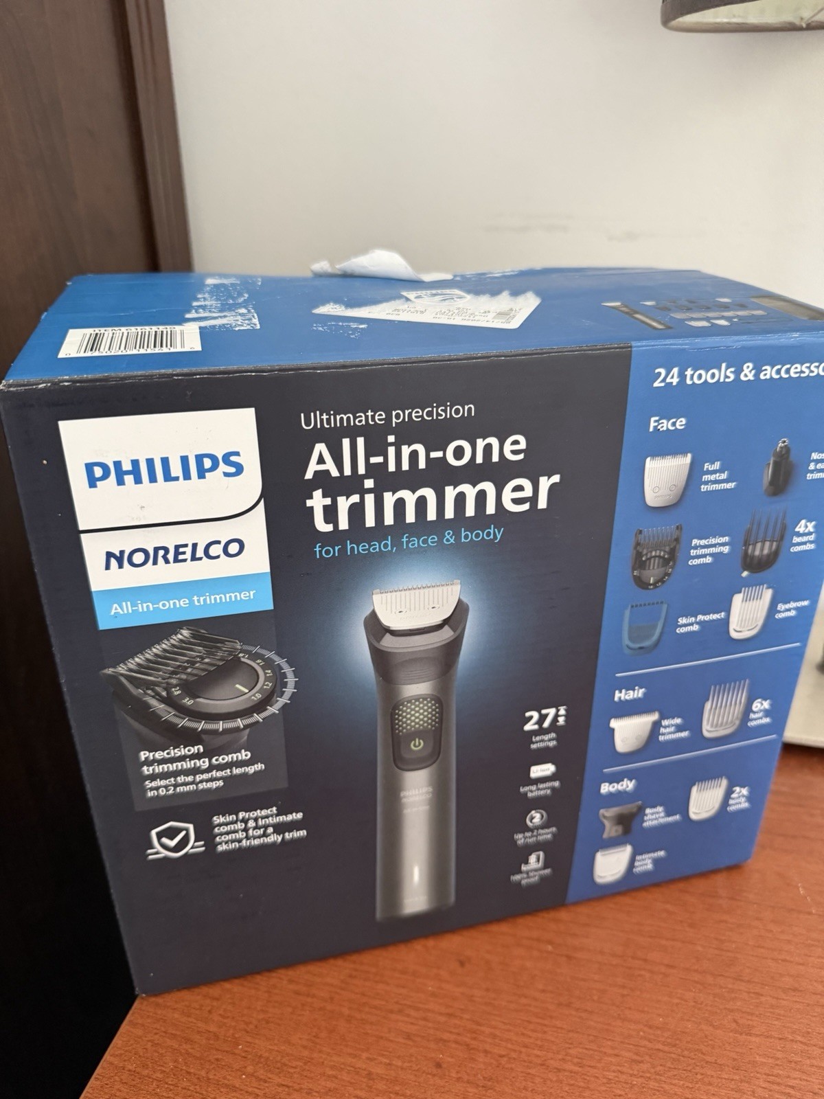 Philips Norelco All-in-One Battery Trimmer Head Face Body Black 6161149