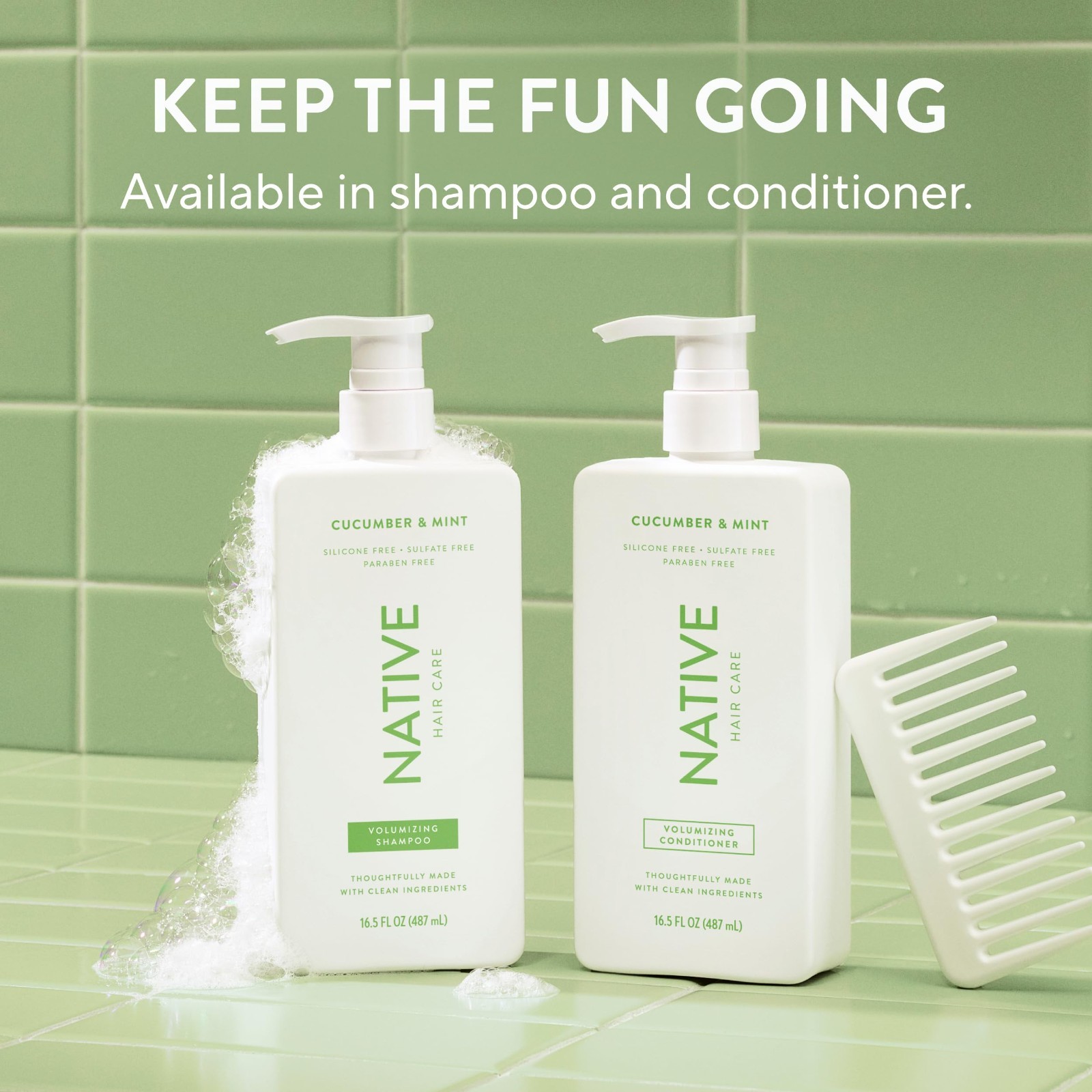 Naturally Derived Shampoo & Conditioner Set | Sulfate & Dye Free, Cucumber Mint,