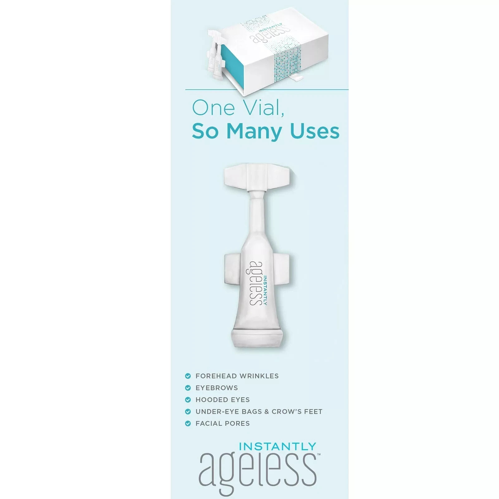 Instantly Ageless Face lift, 25 Vials in a Box, Moisturizer, Scrub Exp 01/2027