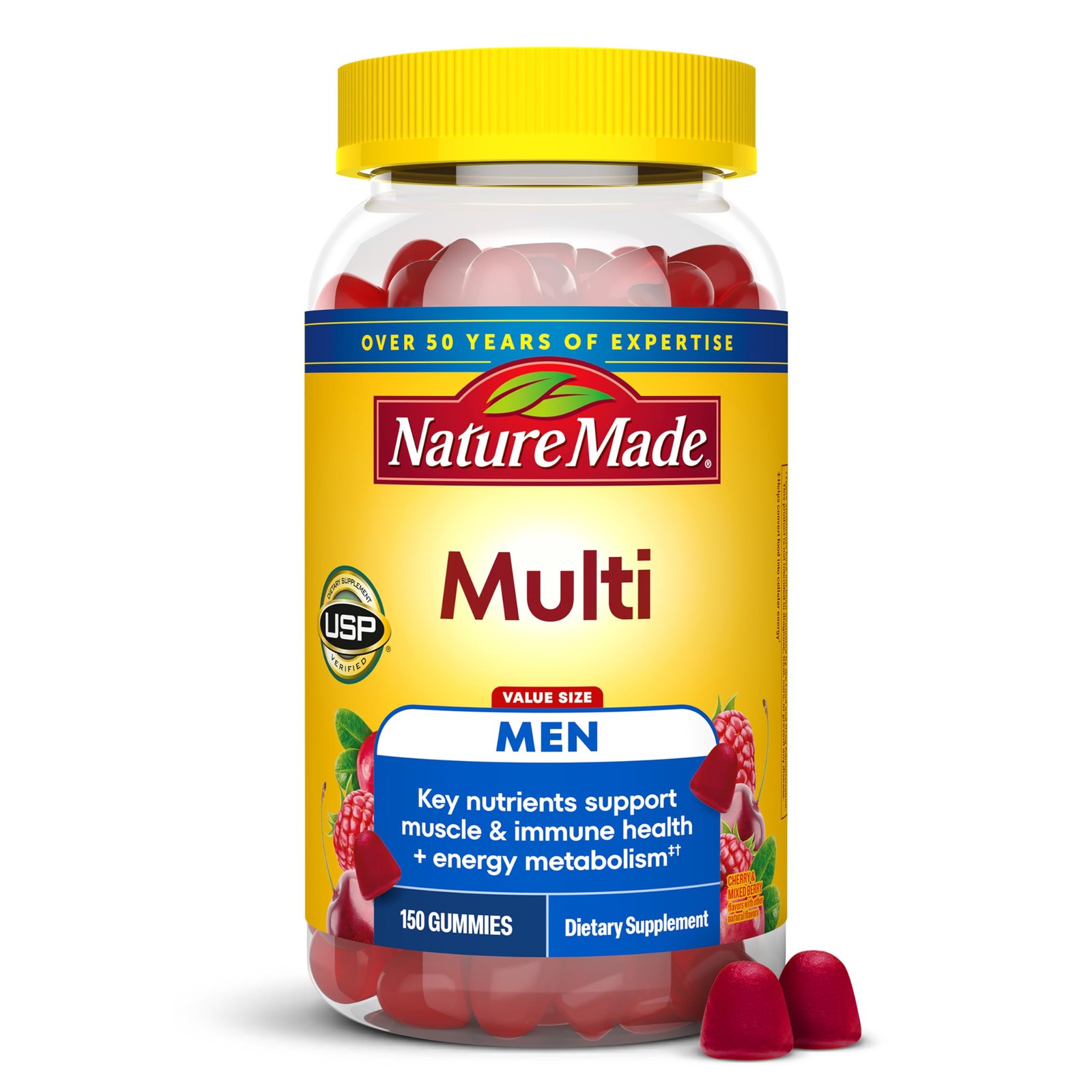 Nature Made Multi for Him, Mens Multivitamins 150 Count (Pack of 1), Red