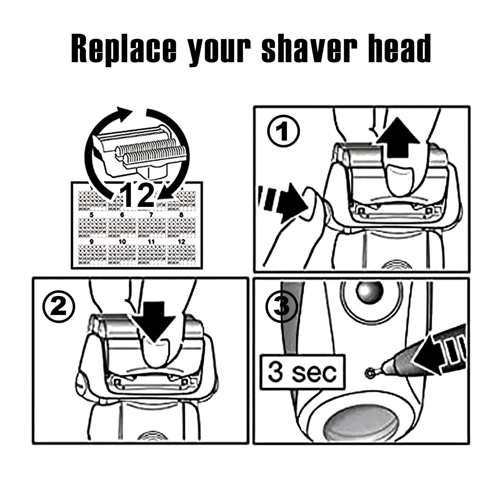 70S Series 7 Replacement Head for Braun Series 7 Foil Shaver Replacement Head…