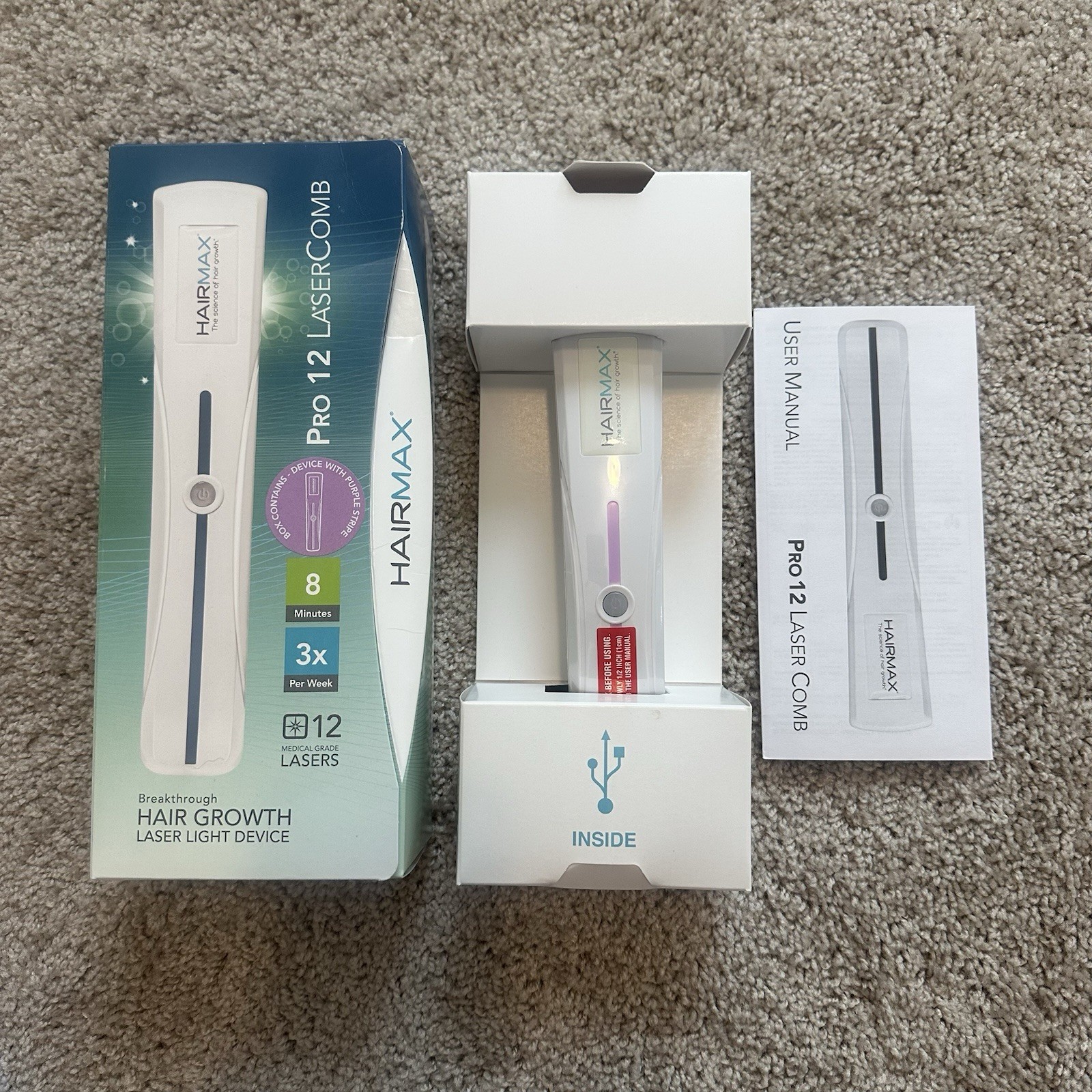Hair Max Pro 12 Laser Comb Hair Growth Laser Light Device