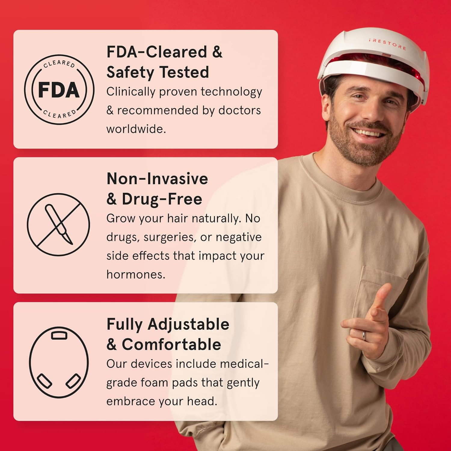 Irestore Essential – Laser Red Light Therapy for Hair Growth – FDA Cleared Hair