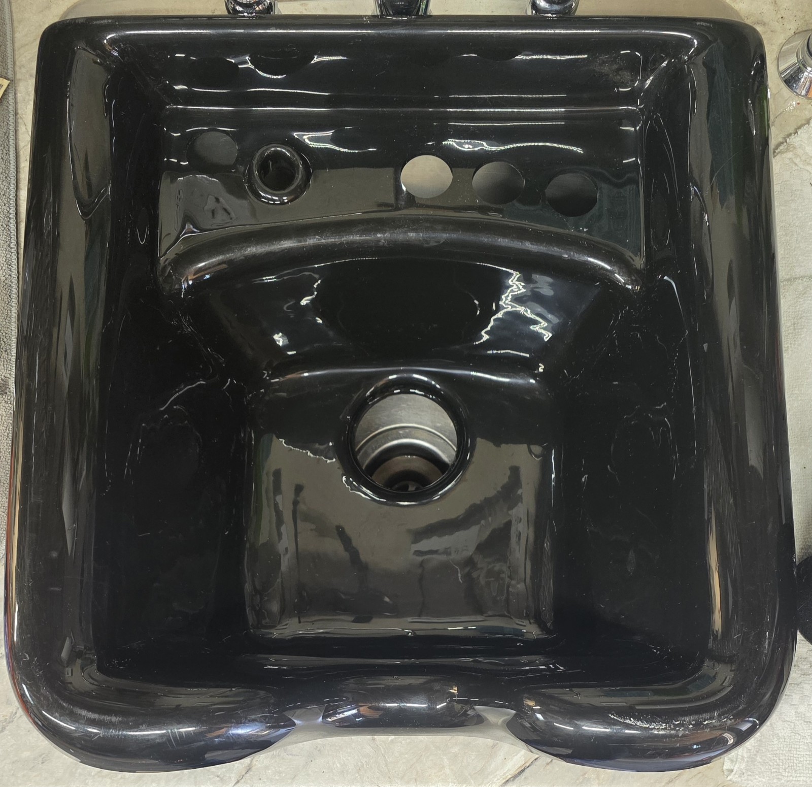Pibbs 5350 Black ABS Plastic Salon Shampoo Bowl Backwash Sink Hair Spa Barber