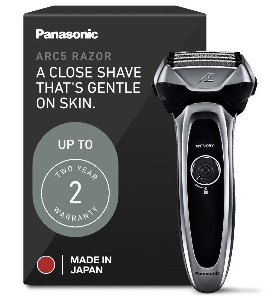 Panasonic Arc5 Wet/Dry Foil Facial Shaver for Men Black/Silver Face