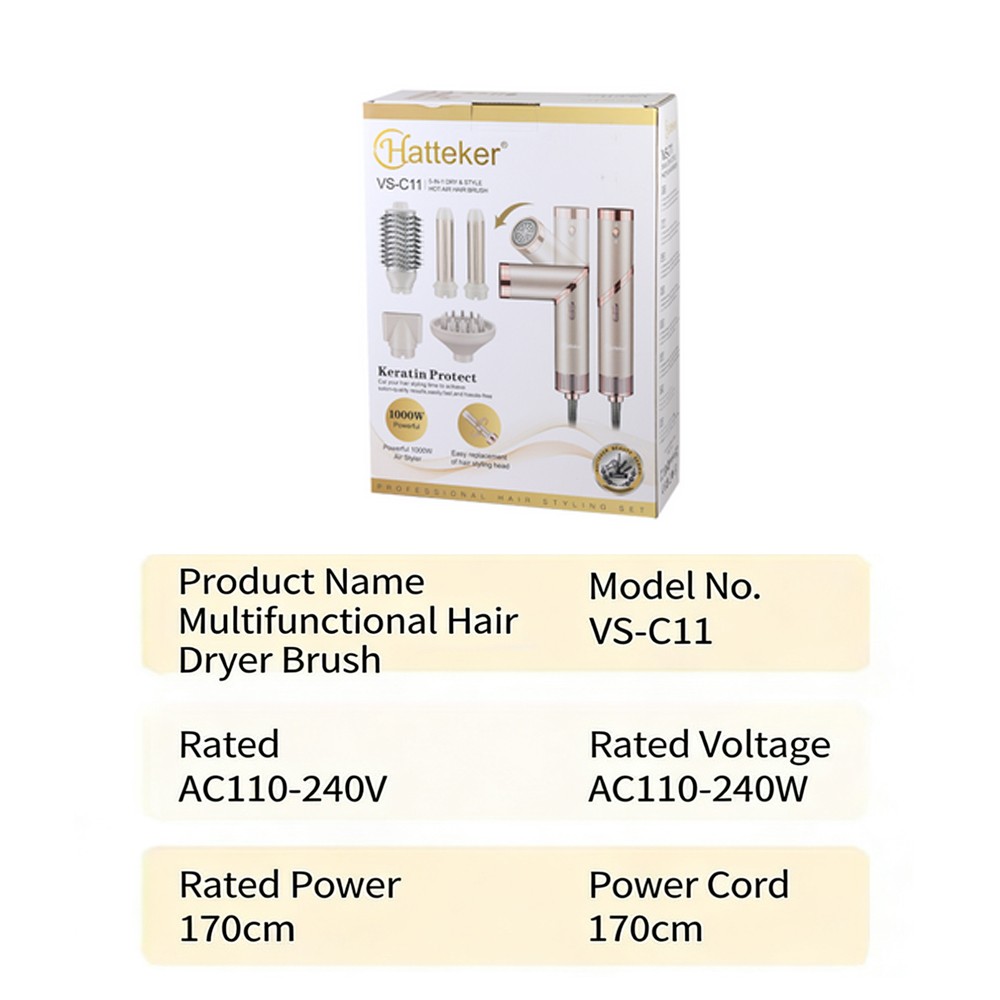 5 in 1 Blow Dryer Brush, Upgrade Hair Dryer Brush Set Negative Ion Air Styler