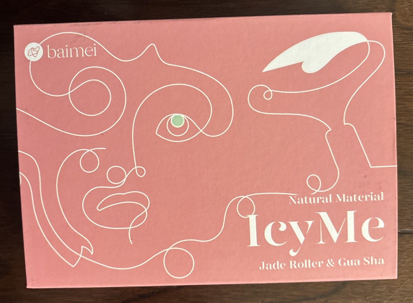 NEW BAIMEI IcyMe Jade Roller & Gua Sha Set – Natural Stone Facial Massage Tool