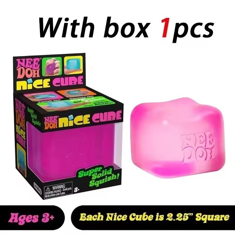 Nee Doh Nice Cube – Authentic – Pick Your Color – Blue Purple Pink – Brand New!