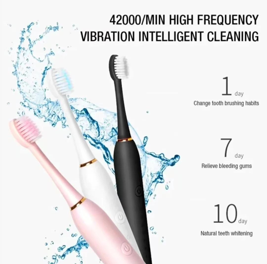 Sonic Electric Toothbrush Rechargeable 6 Mode with 3 Brush Head Precise Cleaning