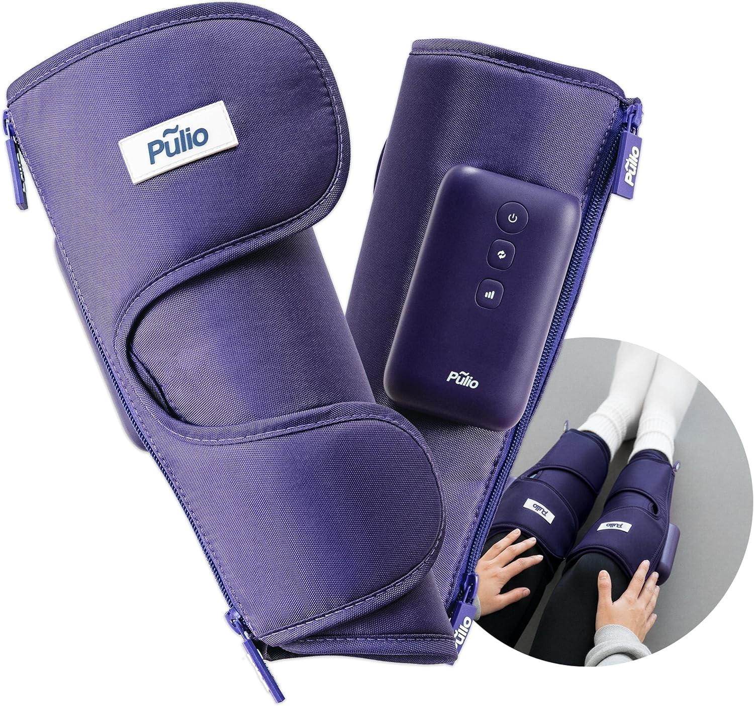 PULIO Leg Care Device V2 with New Controller Purple – 3 Modes, 3 Intensities