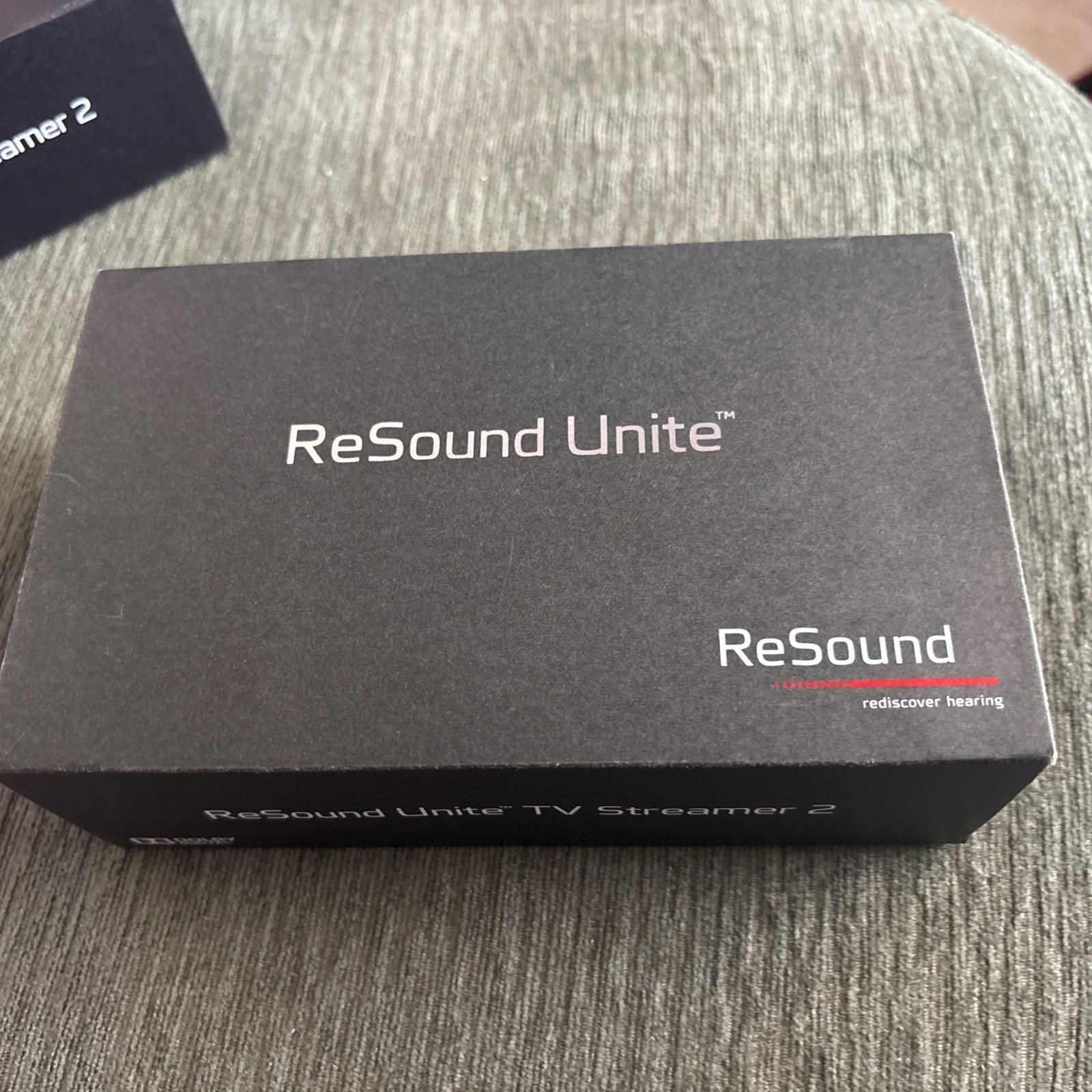 ReSound Unite TV Streamer 2 Hearing Aid Audio Accessory Dolby Digital in box