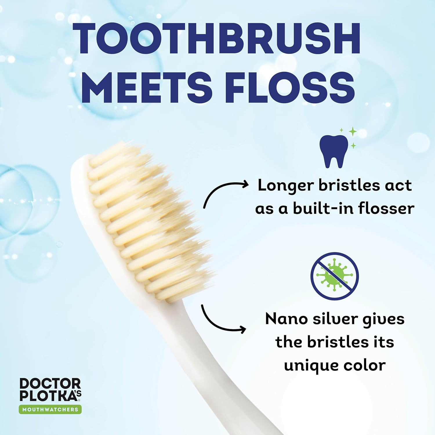 MOUTHWATCHERS Dr Plotkas Soft Bristle Flossing Toothbrush Manual Soft Toothbrush
