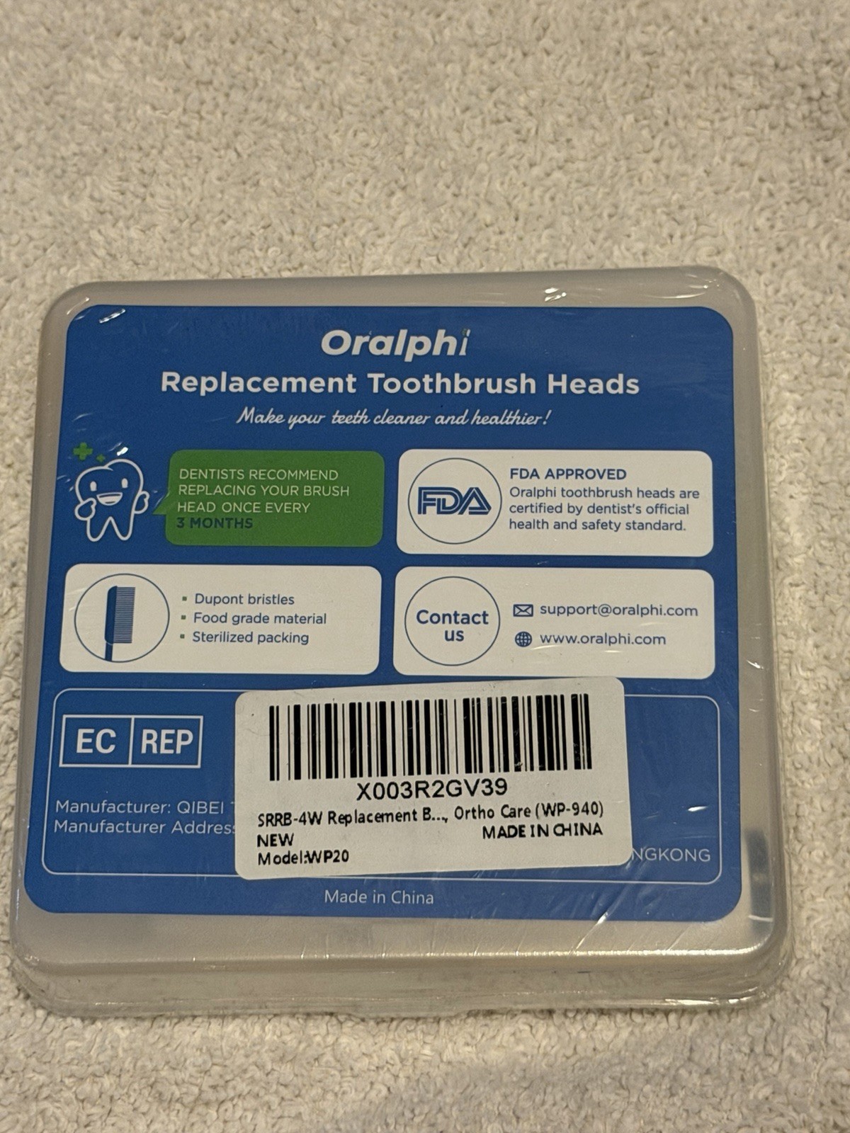 Oralphi Replacement Toothbrush Heads, 8 Pack, New Sealed
