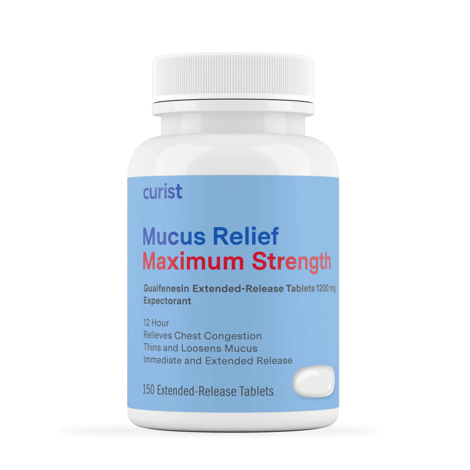 Curist Guaifenesin 1200 mg Extended-Release Mucinex Generic | 150 Ct Mucus Relie