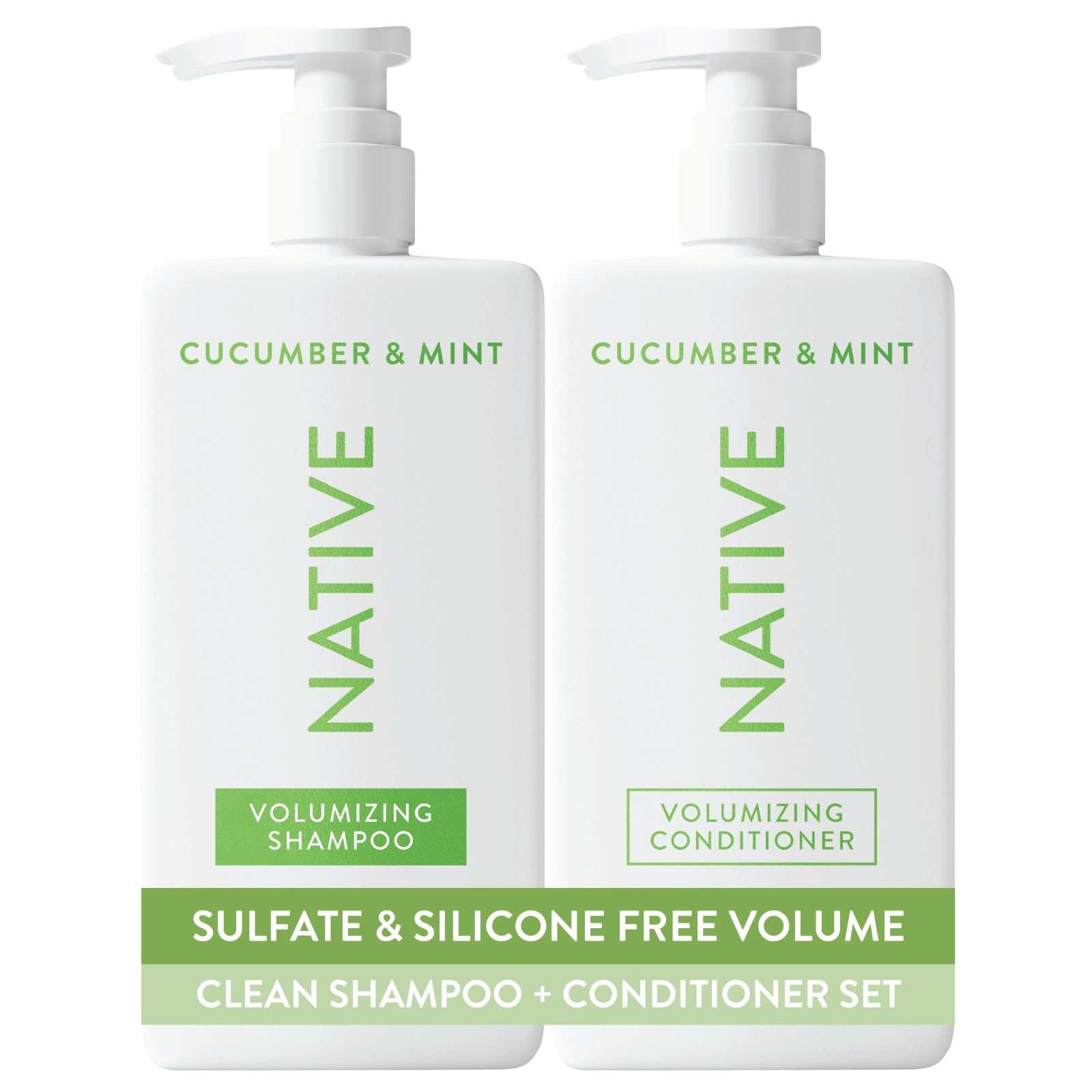 Naturally Derived Shampoo & Conditioner Set | Sulfate & Dye Free, Cucumber Mint,