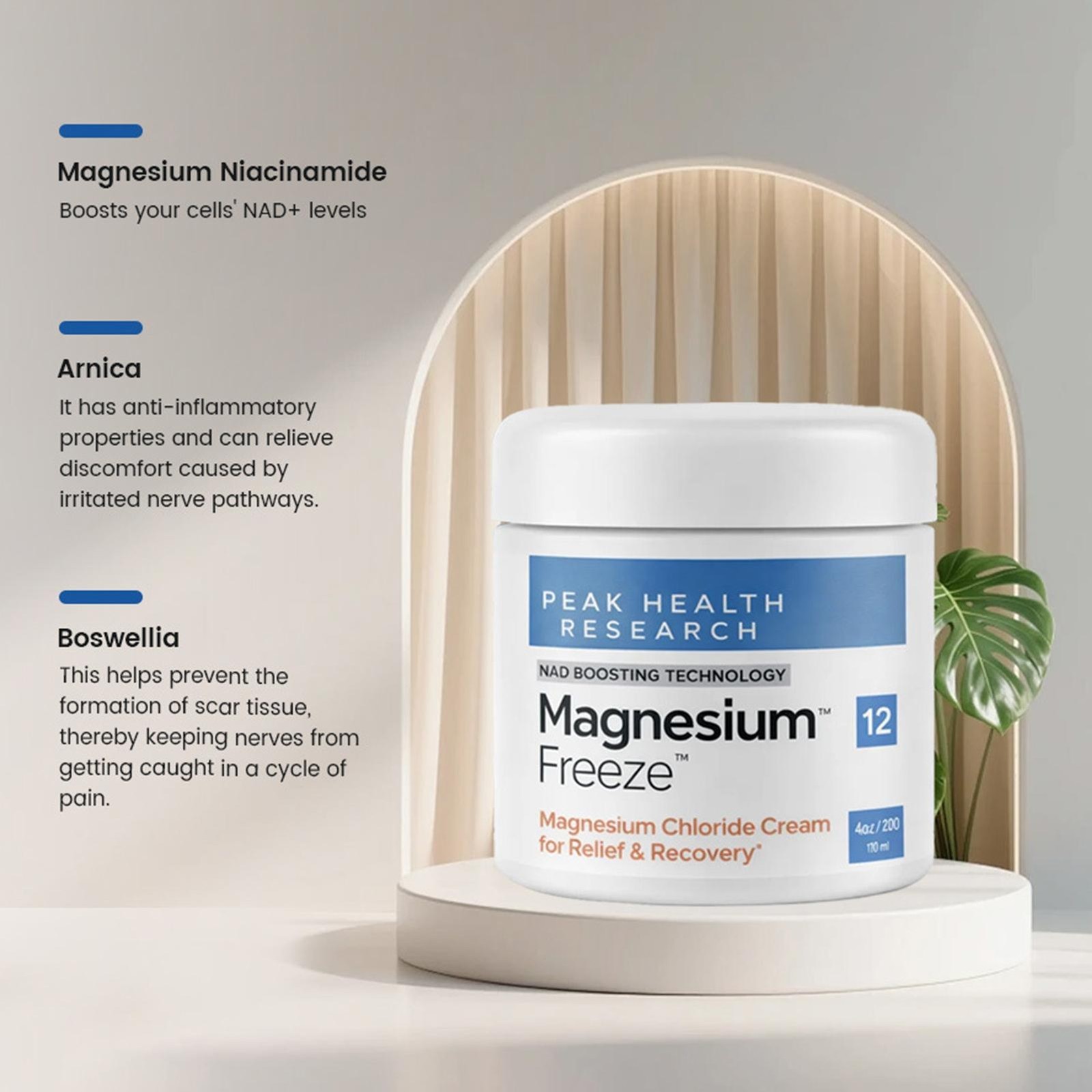 Magnesium Freeze – Topical Magnesium Cream With Niacinamide For Joints, Low Back
