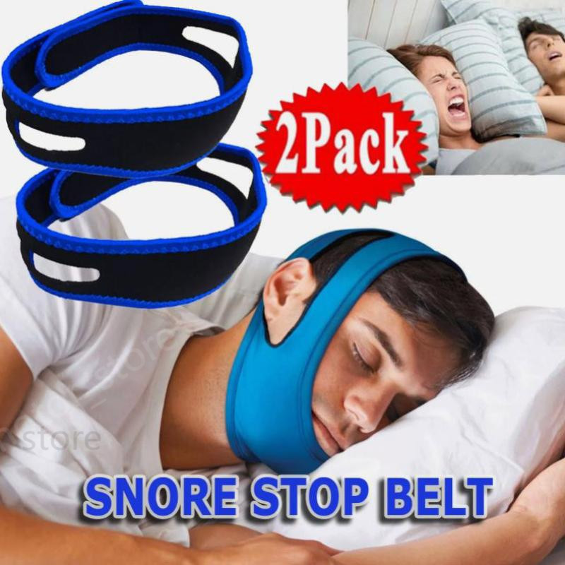 2 Pack Anti Snore Chin Strap Stop Snoring Belt Sleep Apnea Support Solution