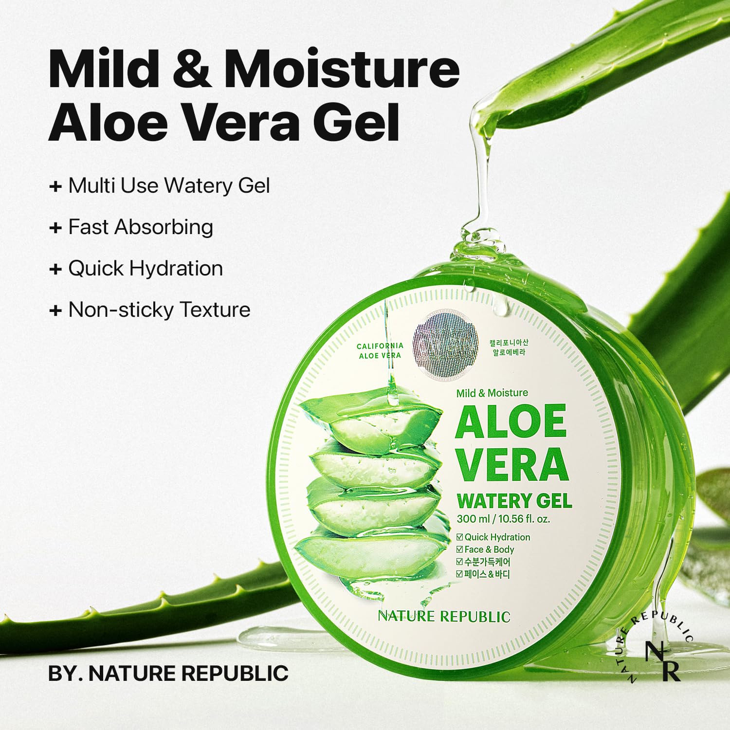 Mild & Moisture Aloe Vera Watery Gel (1 PCS) | Hydrating & Moisturizing, Fast-Ab