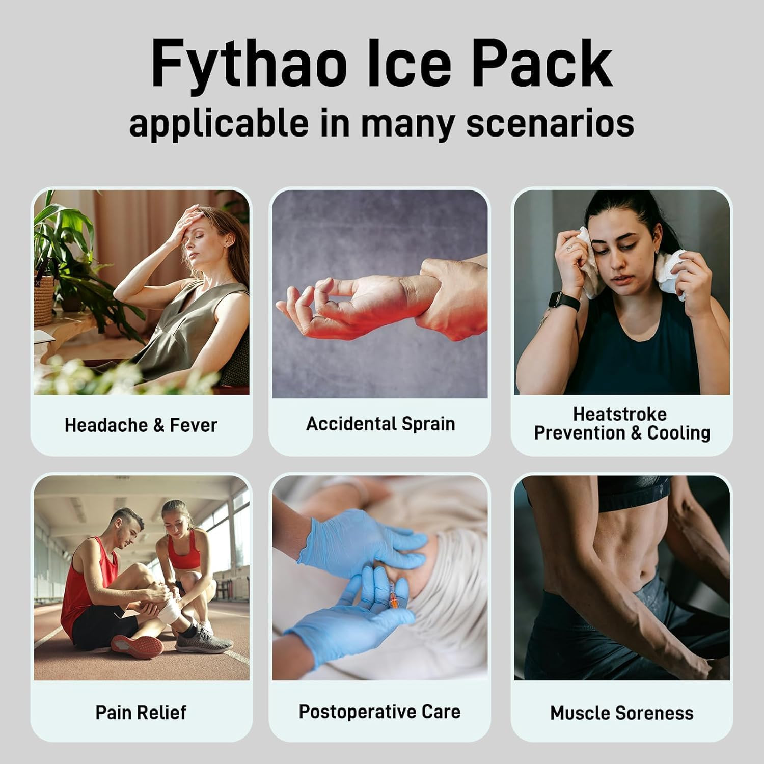 Ice Bag, Ice Packs for Injuries Reusable 11″, Hot Water Bag for Pain Relief, Hot