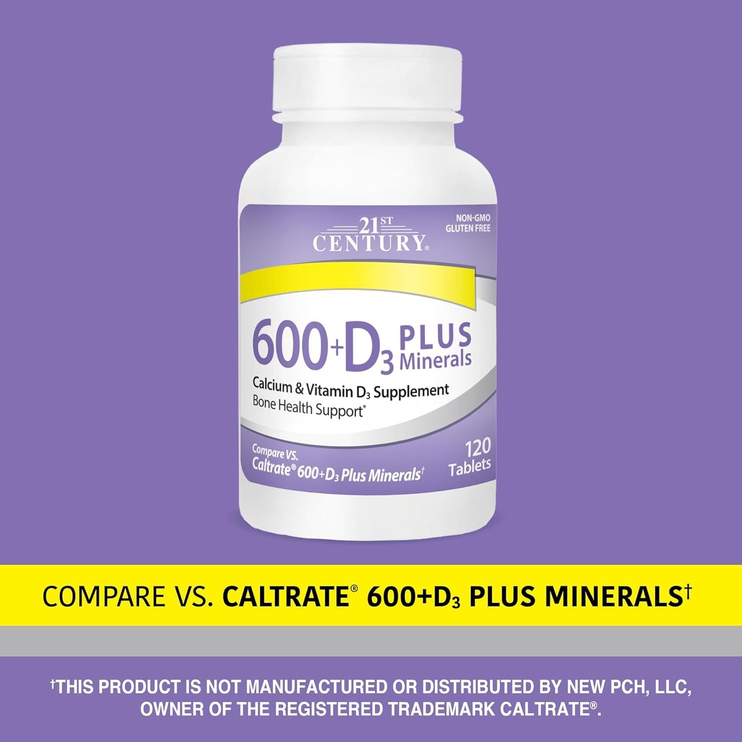 Bone & Joint Support Supplement: Calcium 600 Plus D & Minerals, 120 Tablets