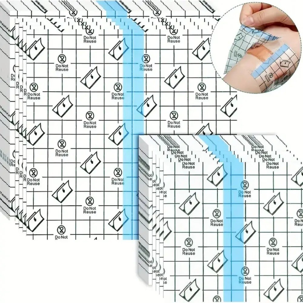 50 Pieces Transparent Stretch Adhesive Bandage Large Waterproof Transparent Film