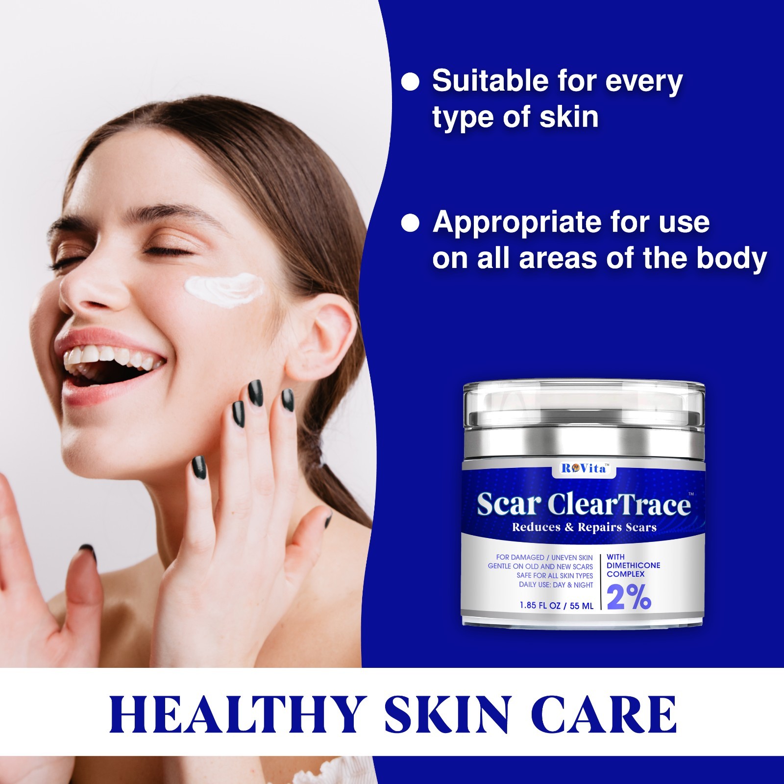 Scar Removal Cream – Old Scars Stretch Mark Spots, Surgery, Burn, Injury Scar