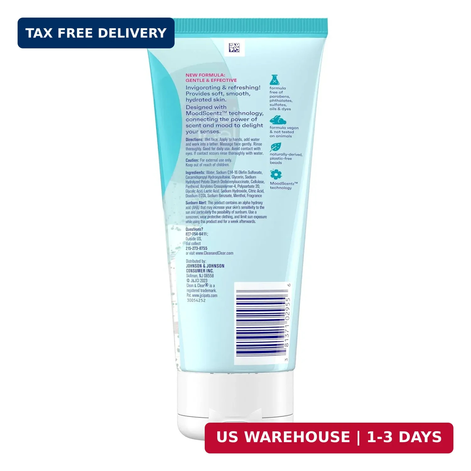 Clean & Clear Deep Action Exfoliating Facial Cleanser, Scrub & Face Wash, Pro-Vi