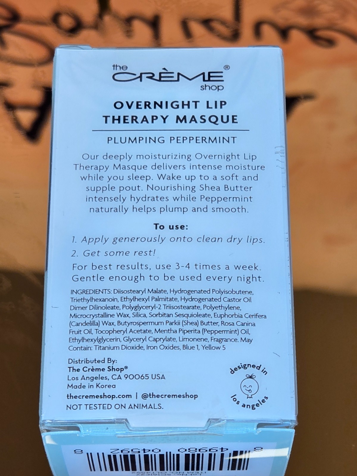 The Crème Shop Overnight Lip Therapy Masque Plumping Peppermint 20g New