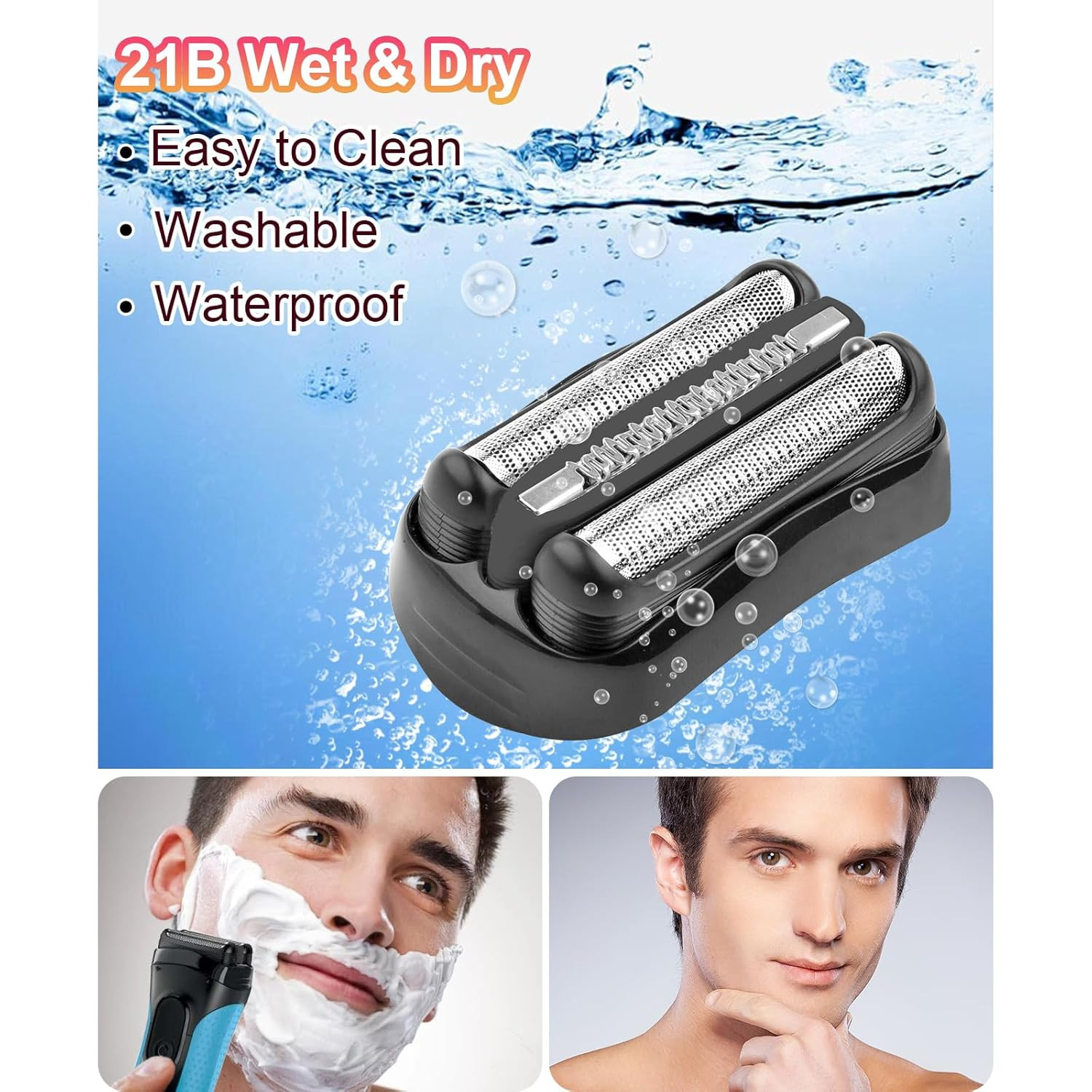 2 Pack Series 3 21B Replacement Head Compatible with Braun S3 | 3010s, 3040s, 54