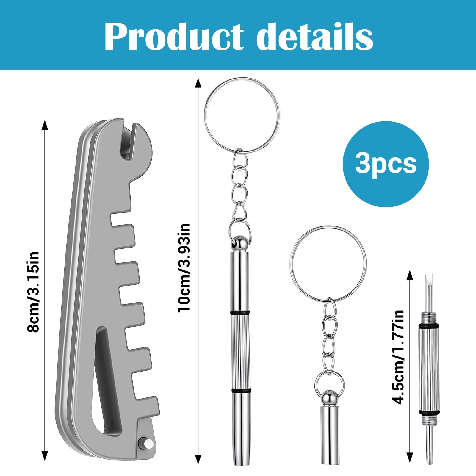1PCS Eyeglass Frame Adjustment Tool with 2PCS 3-in-1 Screwdriver Kit, Eyeglas…