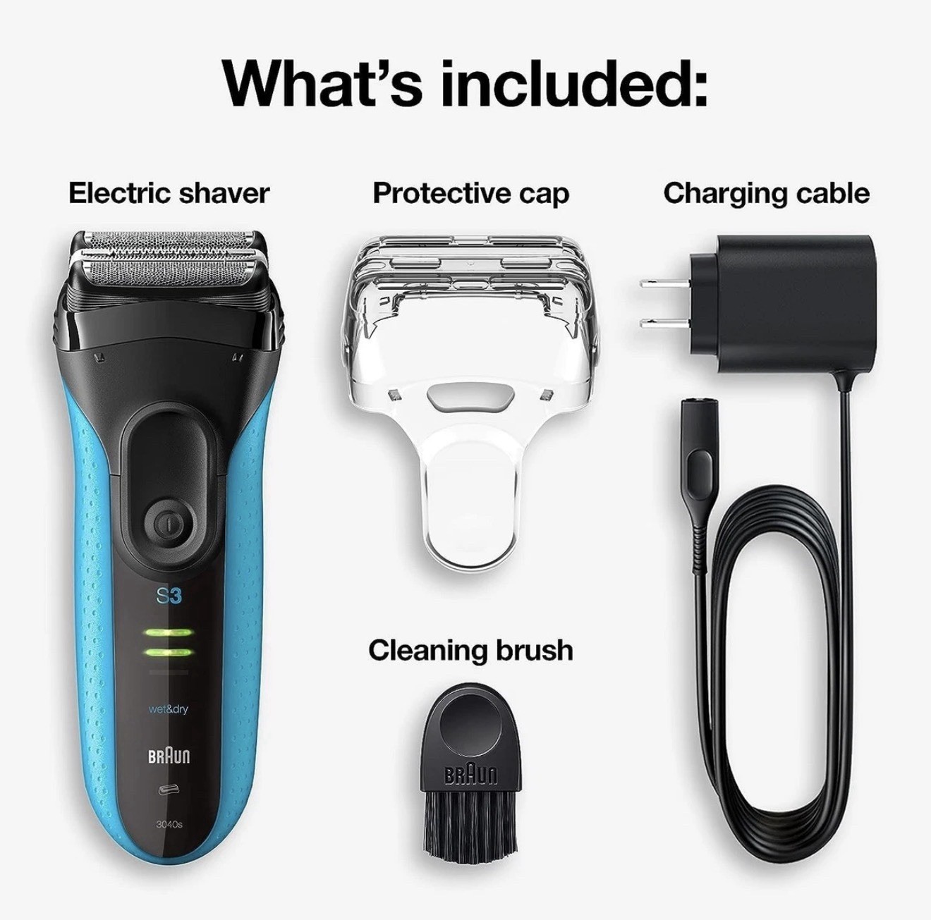 Braun Series 3 ProSkin Electric Shaver Wet & Dry Rechargeable Razor Open Box