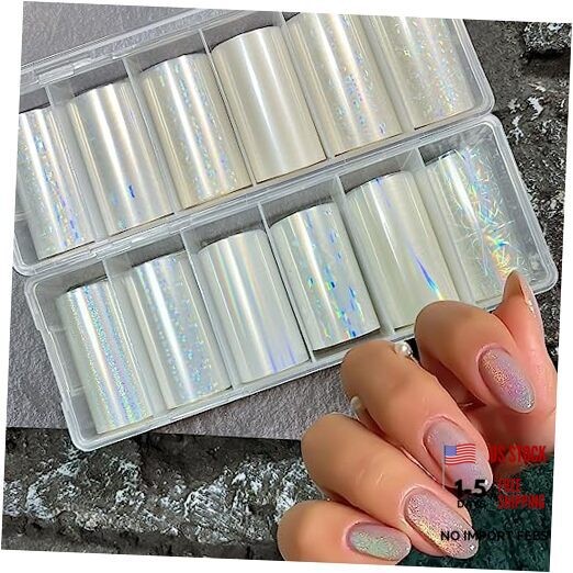 2 Boxes Aurora Nail Foil Clear Laser Glass Fragment Nail Transfer Aurora Style