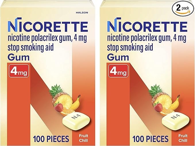 Nicorette Gum 4mg Fruit Chill 100 count – Free shipping in the Continental USA