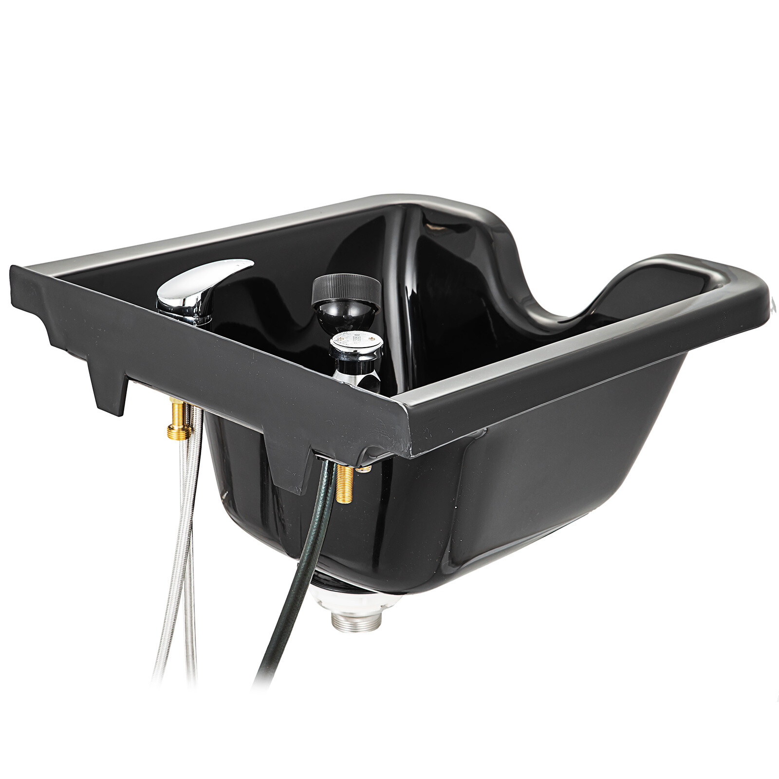 VEVOR Black Square ABS Plastic Shampoo Bowl Salon Pool SPA Plastic Spa Cabinet