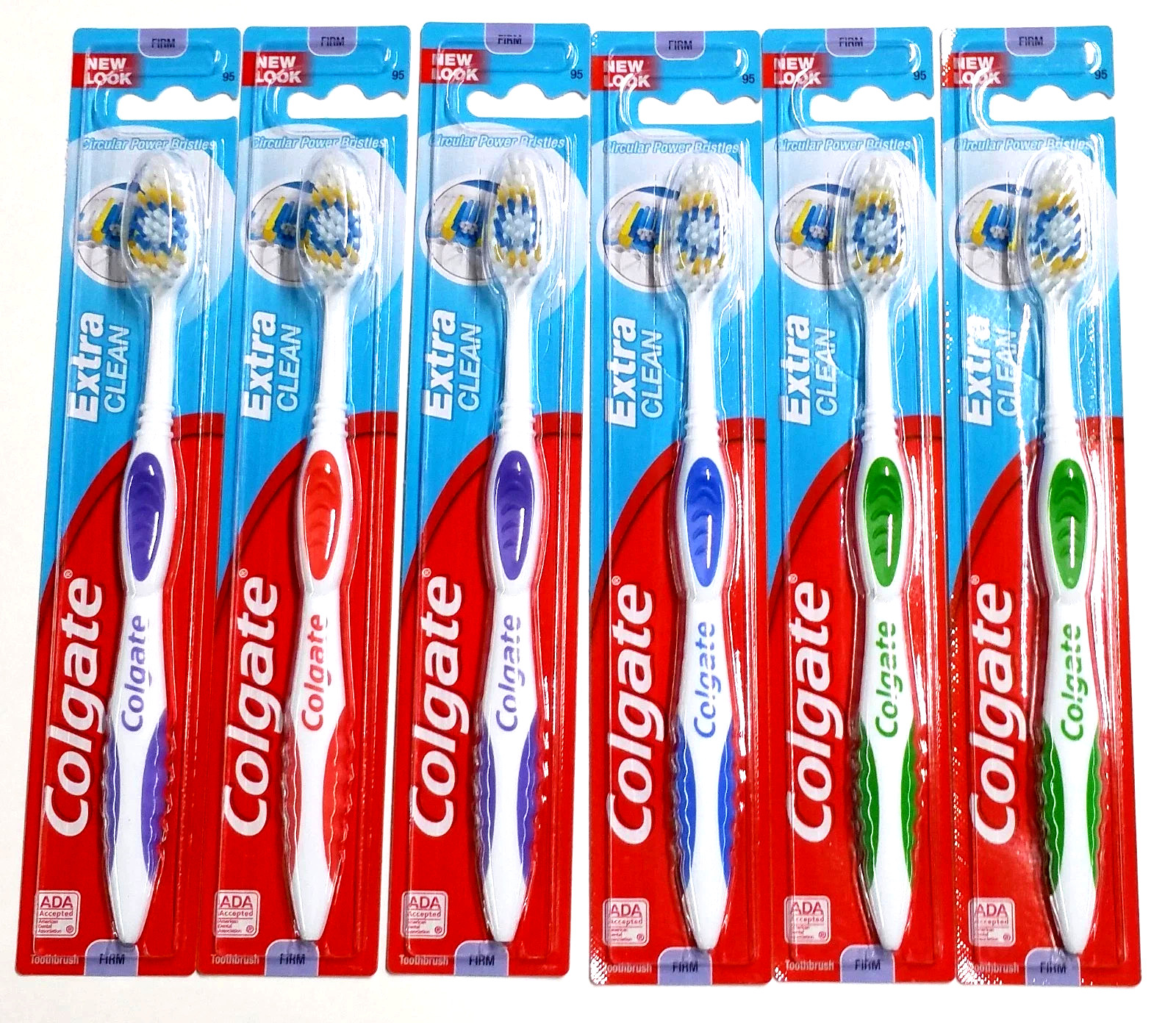 6 Colgate Toothbrush Extra Clean Full Head FIRM Toothbrushes #95 HARD Bristles