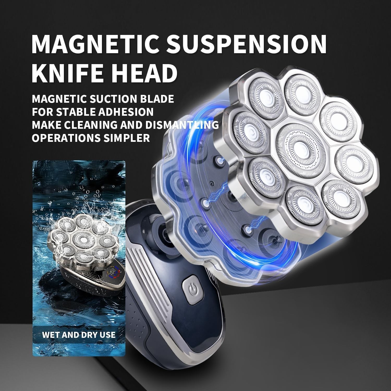 9D Head Shavers for Bald Men, 5-in-1 Electric Razor bawldy 9.0 Ultra Groomie …