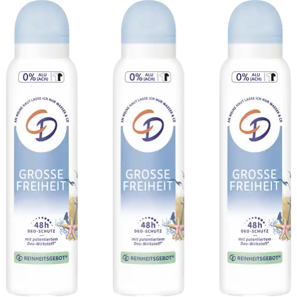CD Deodorant Spray: LOT OF FREEDOM Breeze 3 x 150ml-Made in Germany-FREE SHIP
