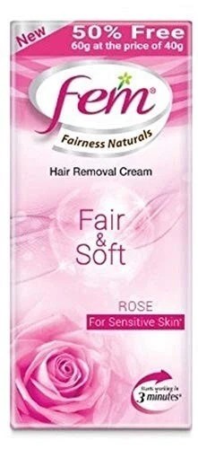 Fem Fairness Naturals Hair Removal Cream Fair and Soft For Dry Skin 40g