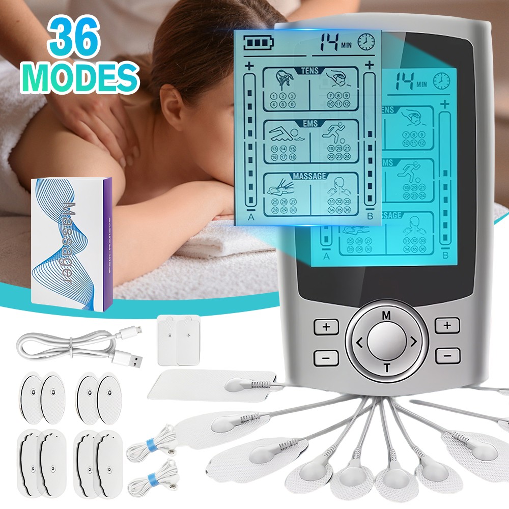 Tens Unit Muscle Stimulator Machine EMS Pulse 36 Modes Massager for Pain Relief