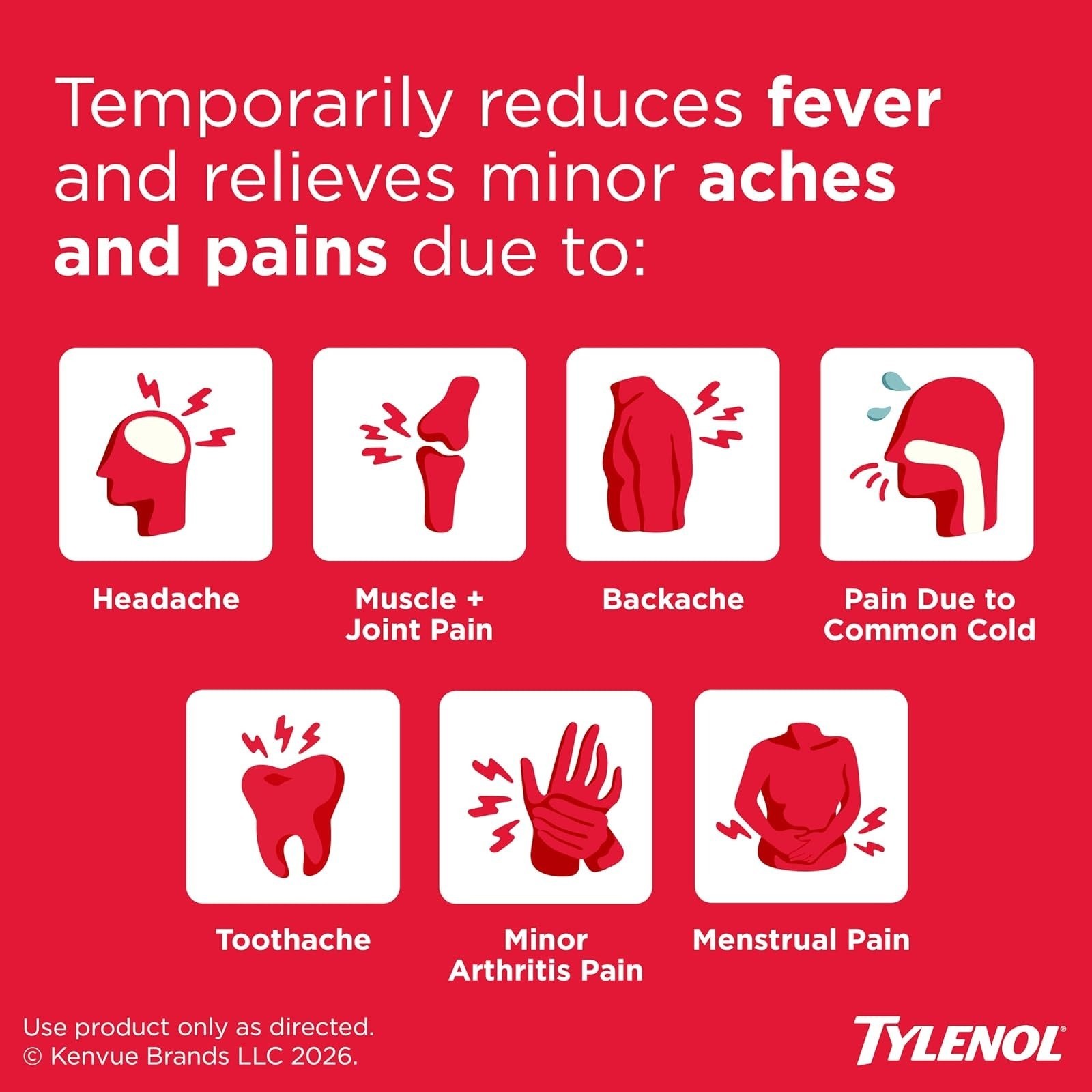 Tylenol Extra Strength Caplets 500mg Pain Relief Fever Reducer 100 Count